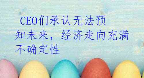  CEO们承认无法预知未来，经济走向充满不确定性
