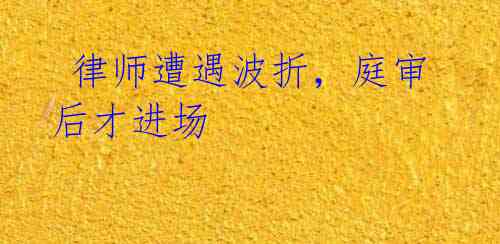  律师遭遇波折，庭审后才进场