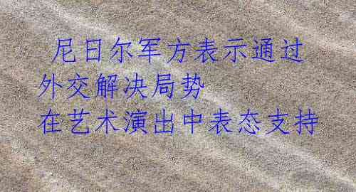  尼日尔军方表示通过外交解决局势 在艺术演出中表态支持