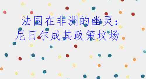  法国在非洲的幽灵：尼日尔成其政策坟场