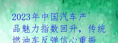 2023年中国汽车产品魅力指数回升，传统燃油车反弹信心重振