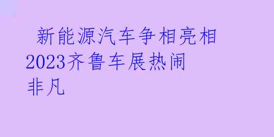  新能源汽车争相亮相 2023齐鲁车展热闹非凡