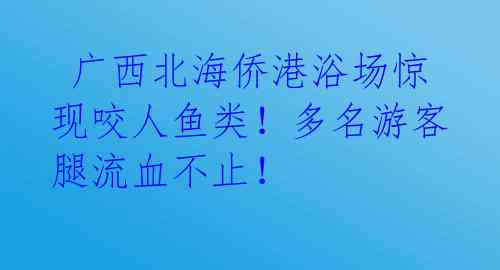  广西北海侨港浴场惊现咬人鱼类！多名游客腿流血不止！