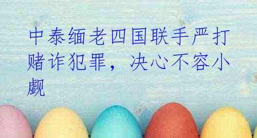 中泰缅老四国联手严打赌诈犯罪，决心不容小觑
