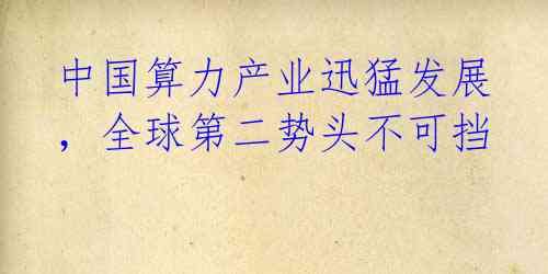 中国算力产业迅猛发展，全球第二势头不可挡