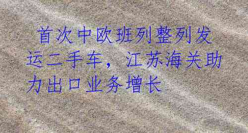  首次中欧班列整列发运二手车，江苏海关助力出口业务增长