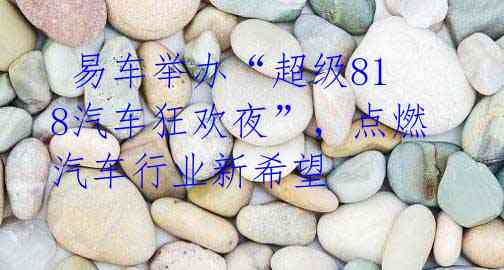  易车举办“超级818汽车狂欢夜”，点燃汽车行业新希望