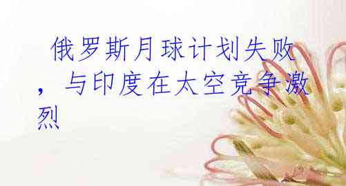  俄罗斯月球计划失败，与印度在太空竞争激烈