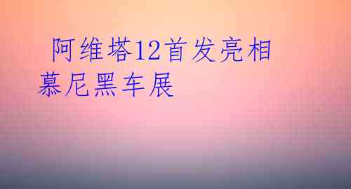  阿维塔12首发亮相 慕尼黑车展