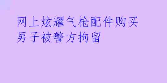  网上炫耀气枪配件购买 男子被警方拘留
