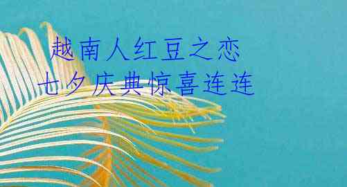  越南人红豆之恋 七夕庆典惊喜连连