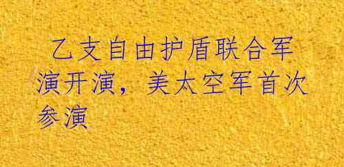  乙支自由护盾联合军演开演，美太空军首次参演