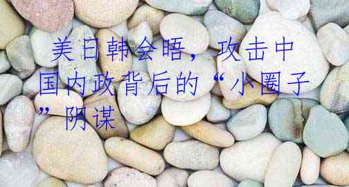  美日韩会晤，攻击中国内政背后的“小圈子”阴谋