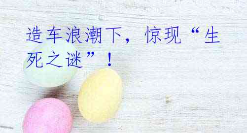 造车浪潮下，惊现“生死之谜”！
