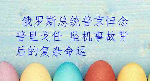  俄罗斯总统普京悼念普里戈任 坠机事故背后的复杂命运