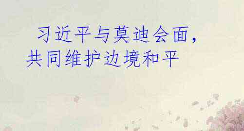  习近平与莫迪会面，共同维护边境和平