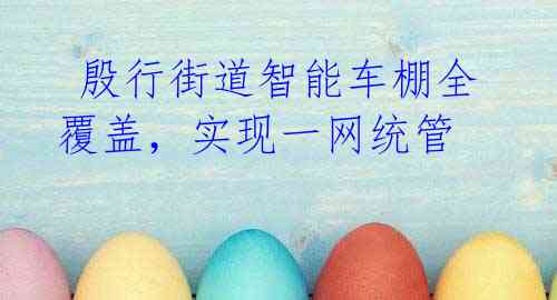  殷行街道智能车棚全覆盖，实现一网统管