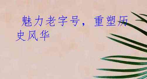  魅力老字号，重塑历史风华