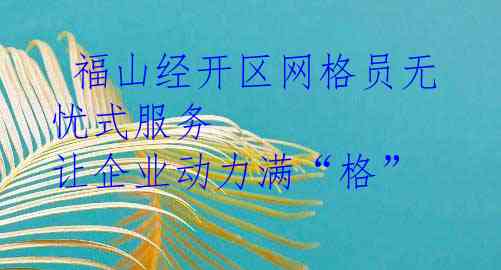  福山经开区网格员无忧式服务 让企业动力满“格”