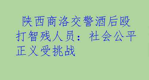  陕西商洛交警酒后殴打智残人员：社会公平正义受挑战