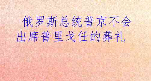  俄罗斯总统普京不会出席普里戈任的葬礼