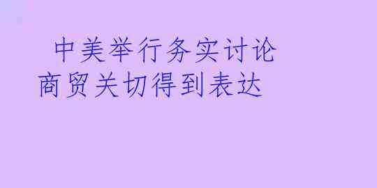  中美举行务实讨论 商贸关切得到表达