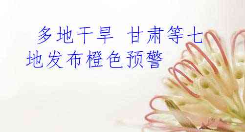  多地干旱 甘肃等七地发布橙色预警
