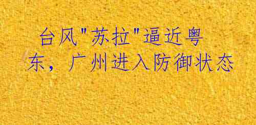  台风"苏拉"逼近粤东，广州进入防御状态