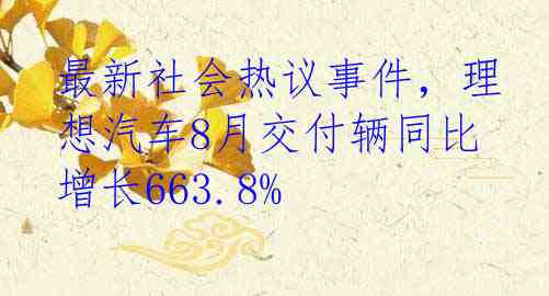最新社会热议事件，理想汽车8月交付辆同比增长663.8%