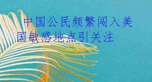 中国公民频繁闯入美国敏感地点引关注