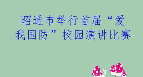  昭通市举行首届“爱我国防”校园演讲比赛