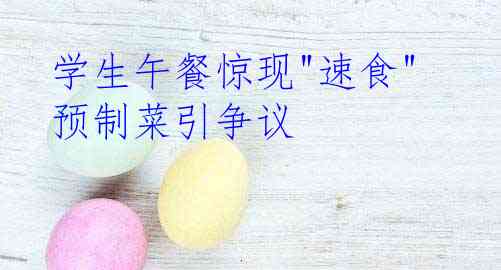  学生午餐惊现"速食" 预制菜引争议