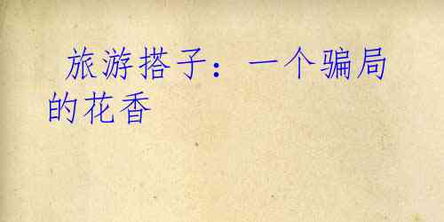  旅游搭子：一个骗局的花香