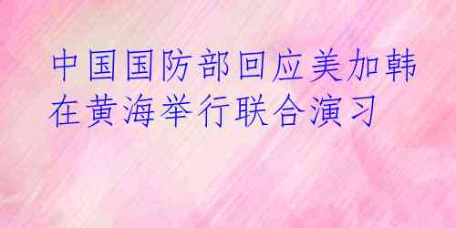 中国国防部回应美加韩在黄海举行联合演习