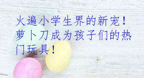 火遍小学生界的新宠！萝卜刀成为孩子们的热门玩具！