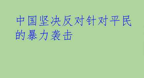 中国坚决反对针对平民的暴力袭击