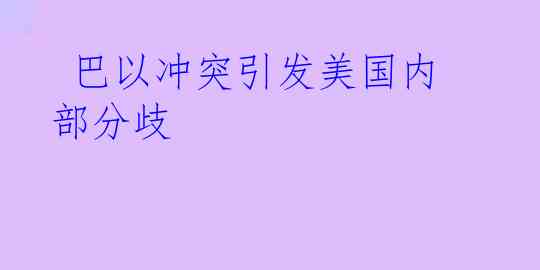  巴以冲突引发美国内部分歧