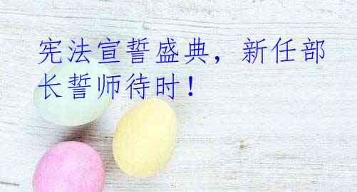 宪法宣誓盛典，新任部长誓师待时！