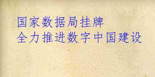 国家数据局挂牌 全力推进数字中国建设