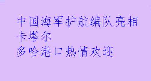 中国海军护航编队亮相卡塔尔 多哈港口热情欢迎