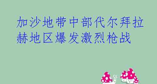 加沙地带中部代尔拜拉赫地区爆发激烈枪战