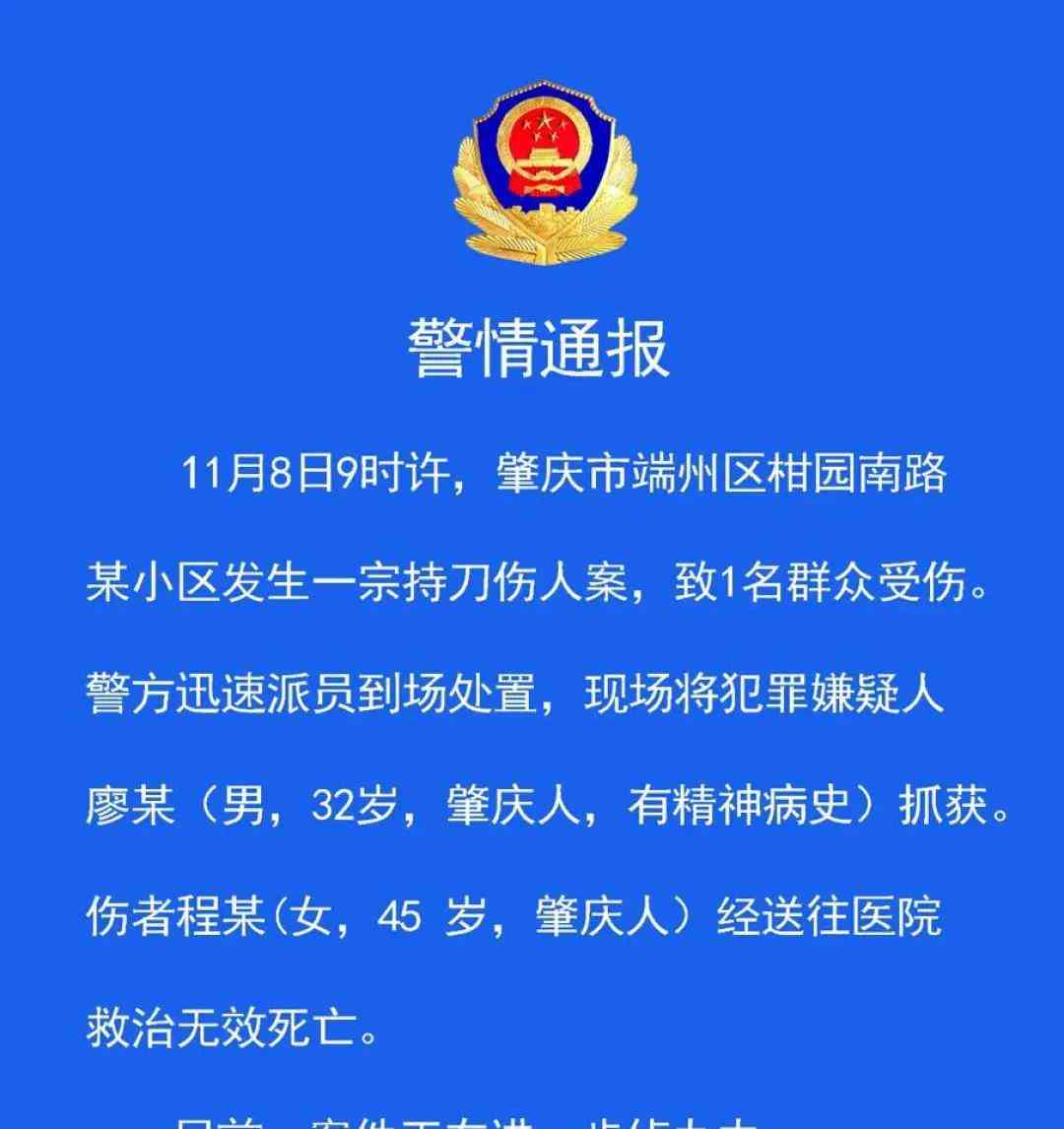  警方抓获持刀伤人凶犯，案件进一步调查