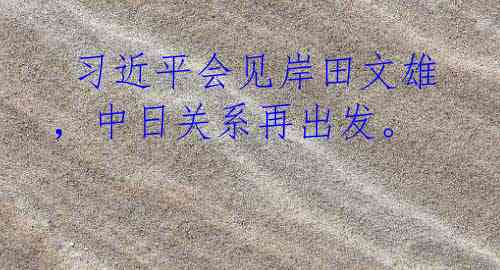  习近平会见岸田文雄，中日关系再出发。