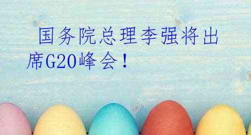  国务院总理李强将出席G20峰会！