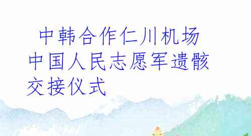  中韩合作仁川机场中国人民志愿军遗骸交接仪式