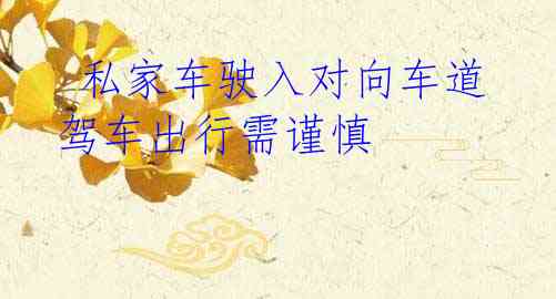  私家车驶入对向车道 驾车出行需谨慎