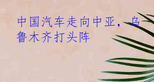 中国汽车走向中亚，乌鲁木齐打头阵