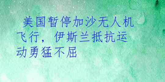  美国暂停加沙无人机飞行, 伊斯兰抵抗运动勇猛不屈