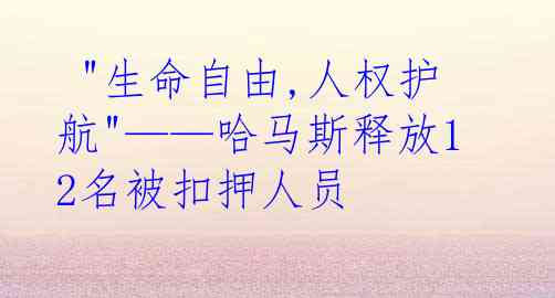  "生命自由,人权护航"——哈马斯释放12名被扣押人员