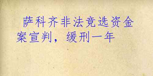  萨科齐非法竞选资金案宣判，缓刑一年